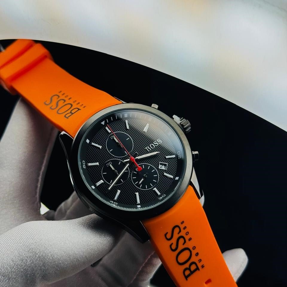 Hugo Boss Black Dial White Strap