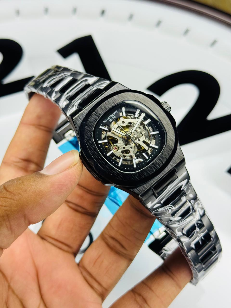 Patek Philippe Skeleton White Dial Silver Stainless Steel Watch