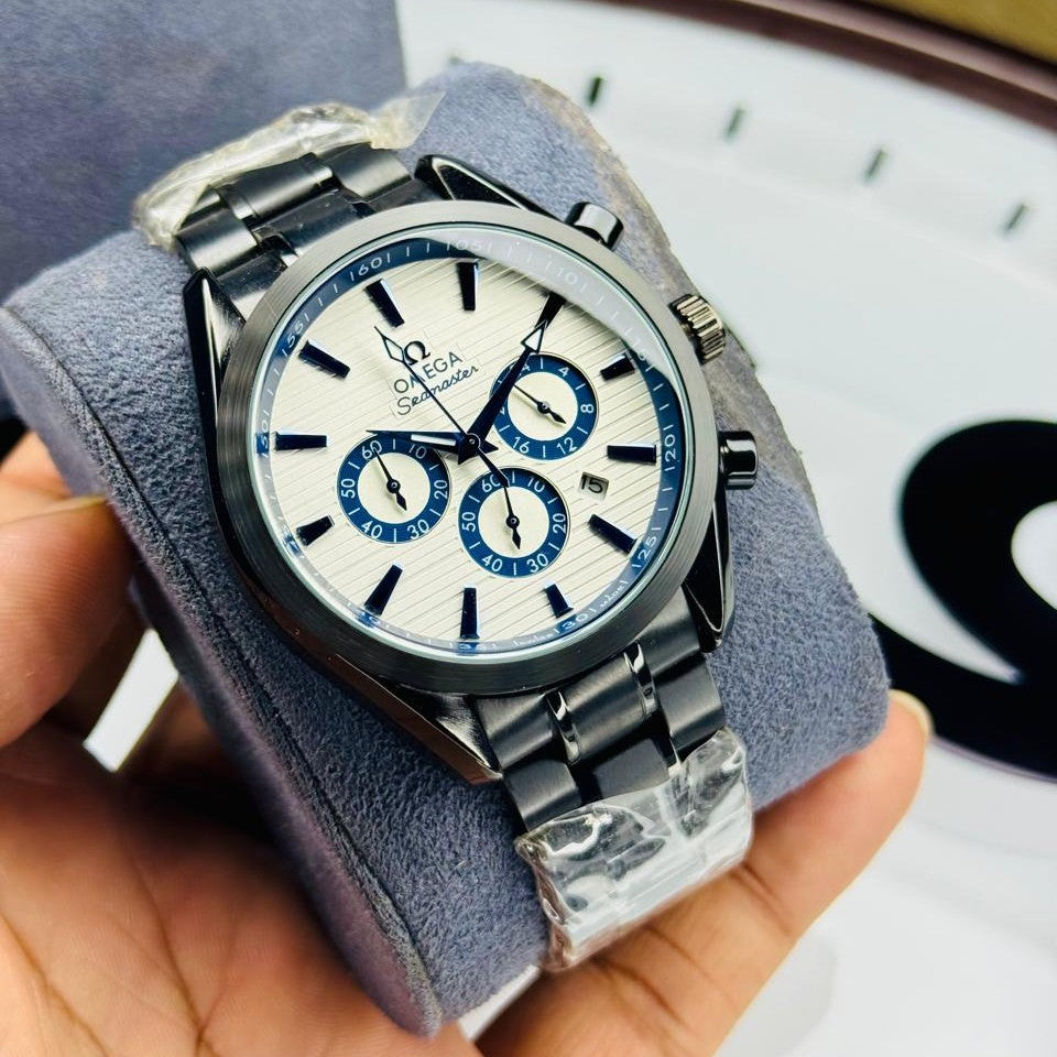 OMEGA Seamaster Chronograph - Black Steel & Blue Accents