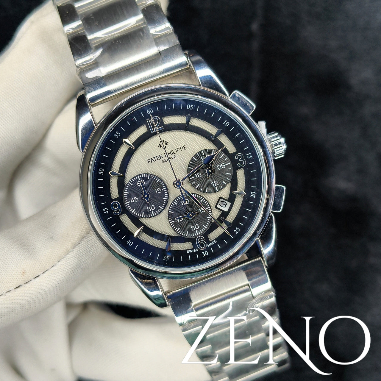 Patek Philippe Chronograph Black Stainless Steel Strap