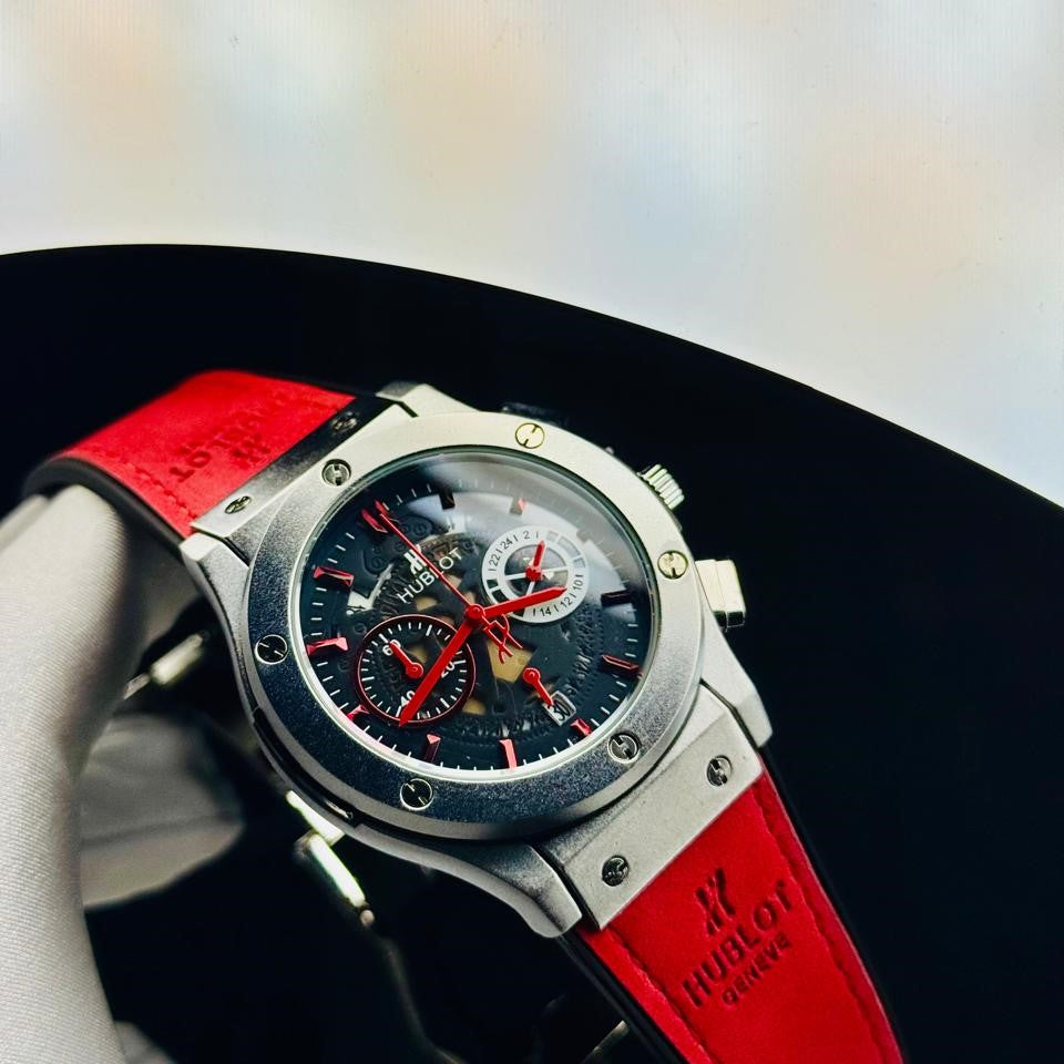 HUBLOT Black Dial & Yellow Strap Chronograph Watch