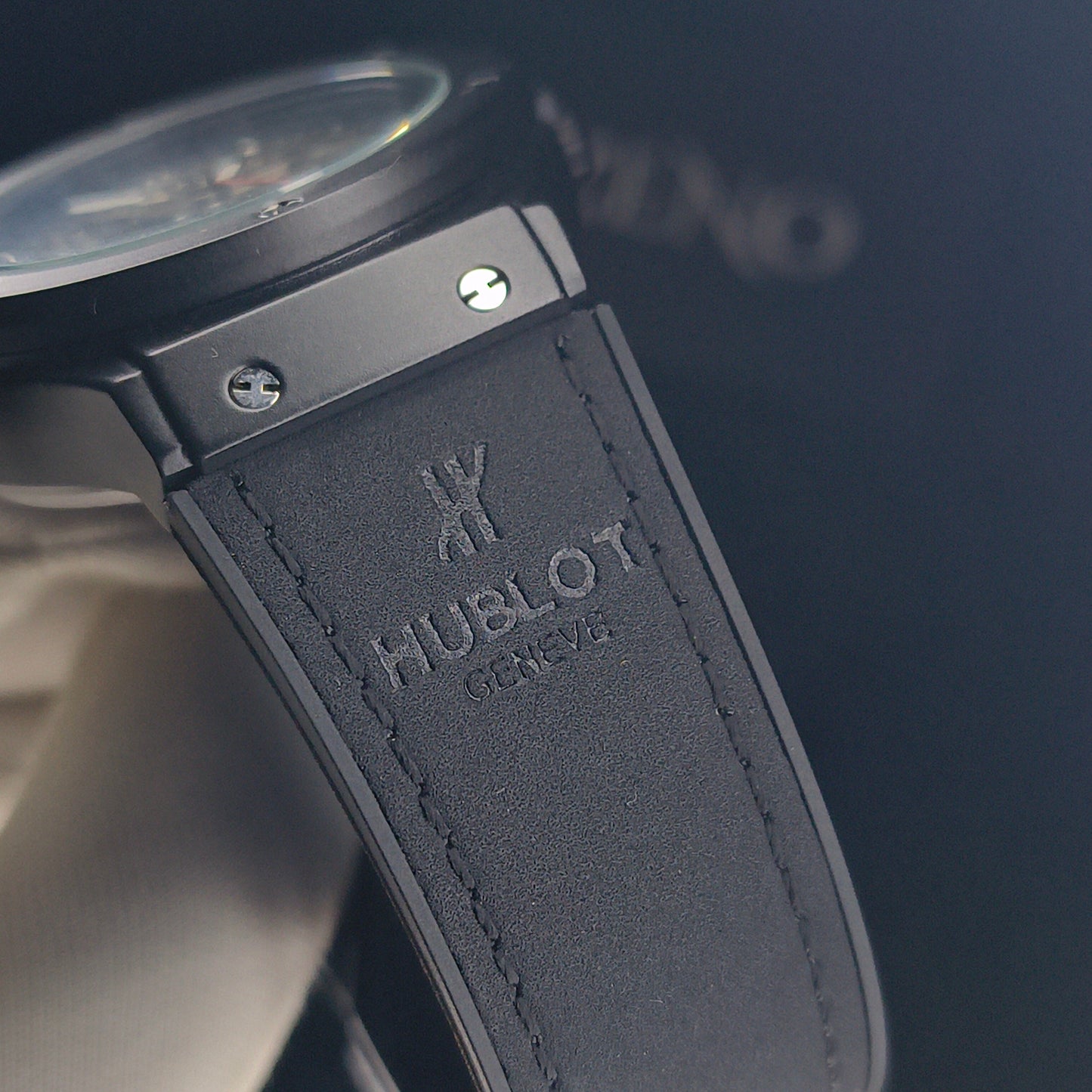 Hublot Skeleton Dial Black Strap Automatic watch