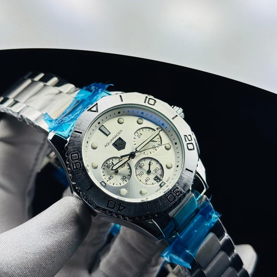 AQUARACER Chronograph Stainless Steel Sports Watch – Black Dial