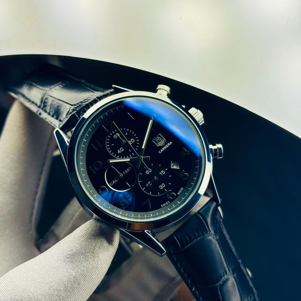 Carrera Chronograph Brown Dial Brown Leather Strap