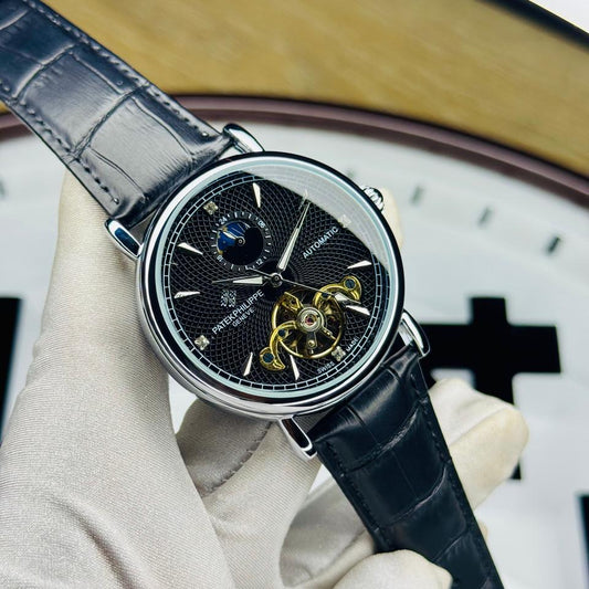 Classic Patek Philippe Moonphase Automatic - White Textured Dial