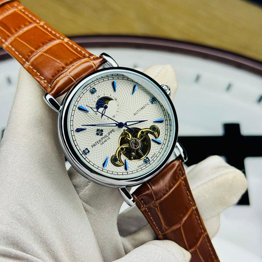 Classic Patek Philippe Moonphase Automatic - White Textured Dial