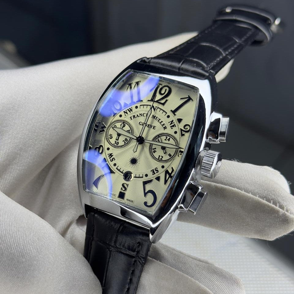 Franck Muller Rose Gold Chronograph - White Textured Dial