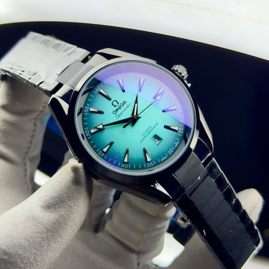 Omega Seamaster Aqua Terra Ice Blue Black Strap– Quartz Edition