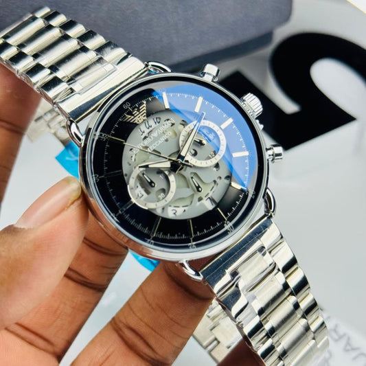 Emporio Armani Meccanico Style - Skeleton Dial Chronograph