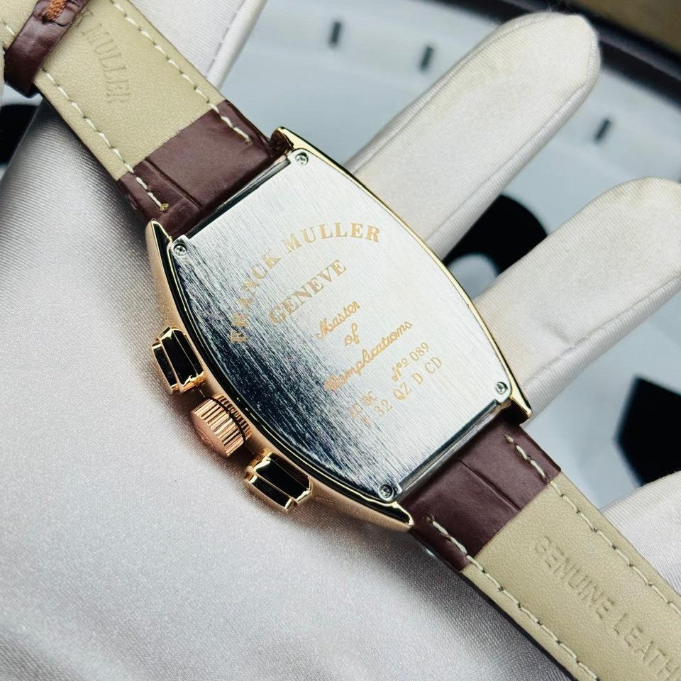 Franck Muller Rose Gold Chronograph - White Textured Dial