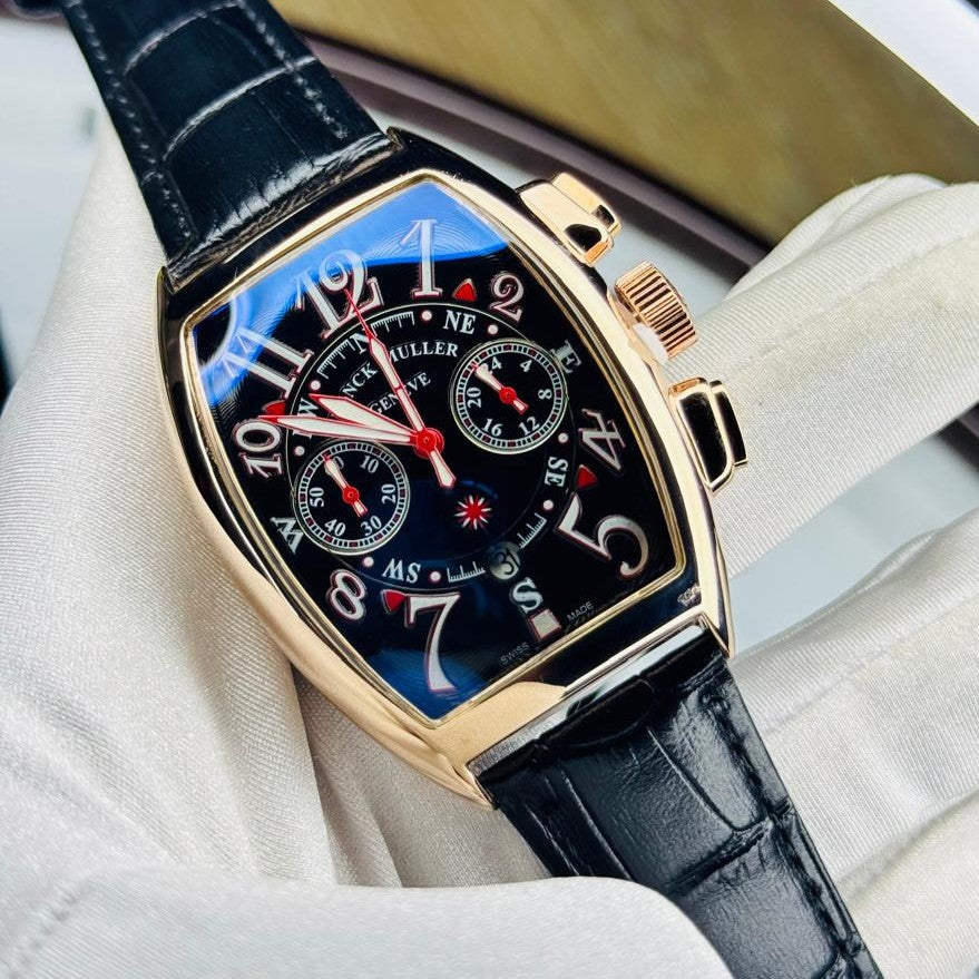 Franck Muller Rose Gold Chronograph - White Textured Dial