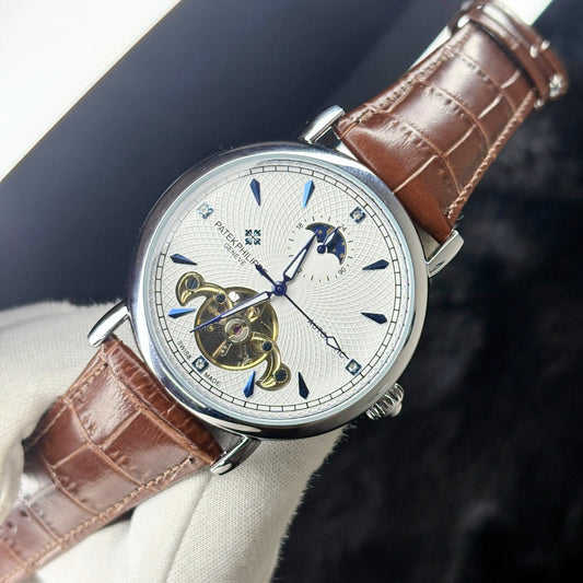 Classic Patek Philippe Moonphase Automatic - White Textured Dial