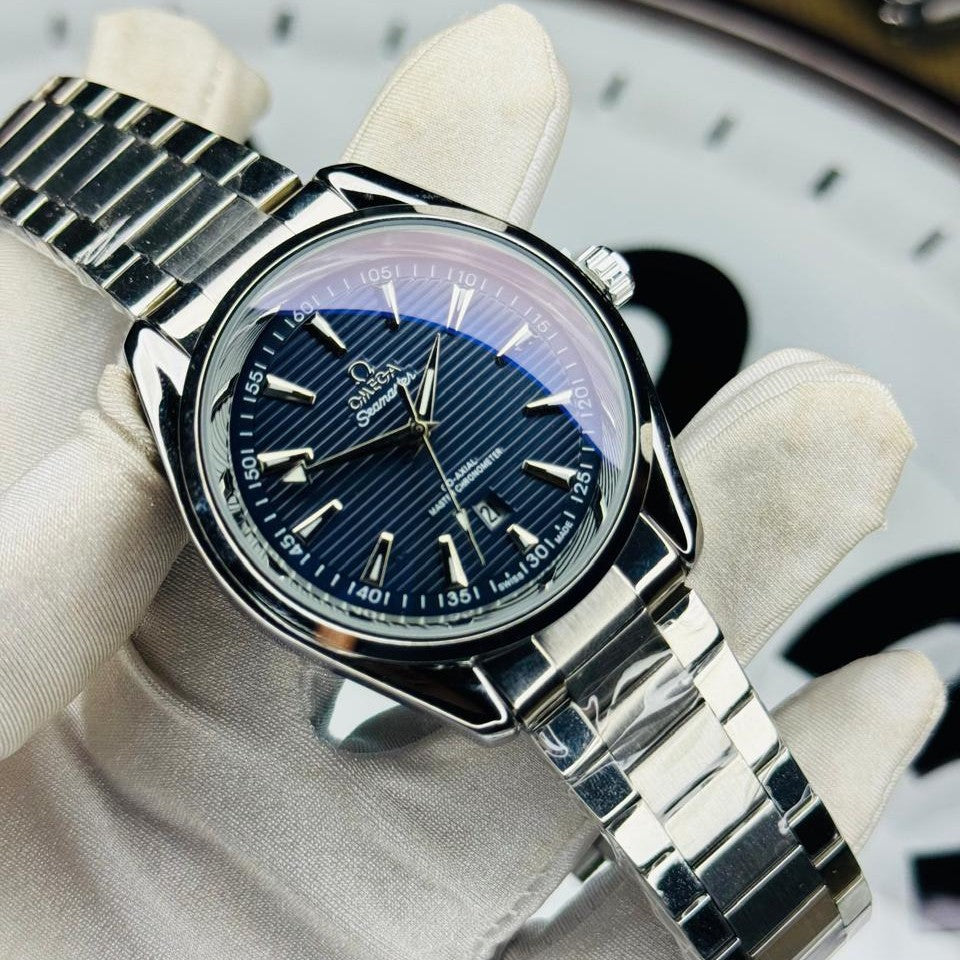 Omega Seamaster Aqua Terra Sky Blue Horizontal Pattern Dial